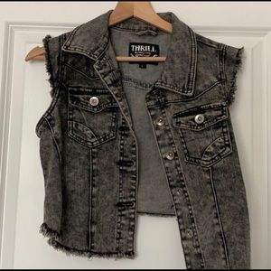 Distressed Grey Punk Vest Thrill